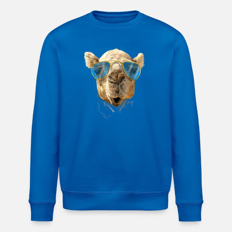 Kamel mit Sonnenbrille - Stanley/Stella Unisex Bio-Sweatshirt ROLLER - Königsblau
