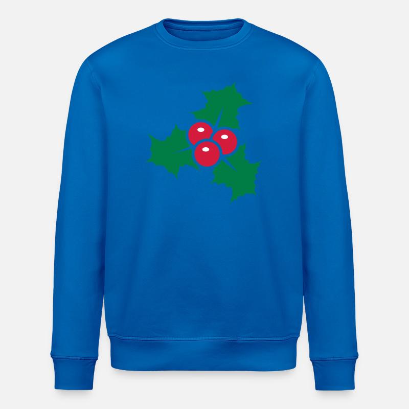 Stechpalmenblätter mit roten Beeren - Stanley/Stella Unisex Bio-Sweatshirt ROLLER - Königsblau