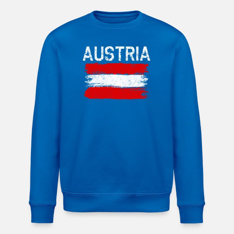 Austria Brushed Flag Graphic - Stanley/Stella ROLLER Unisex Organic Sweatshirt - royal blue