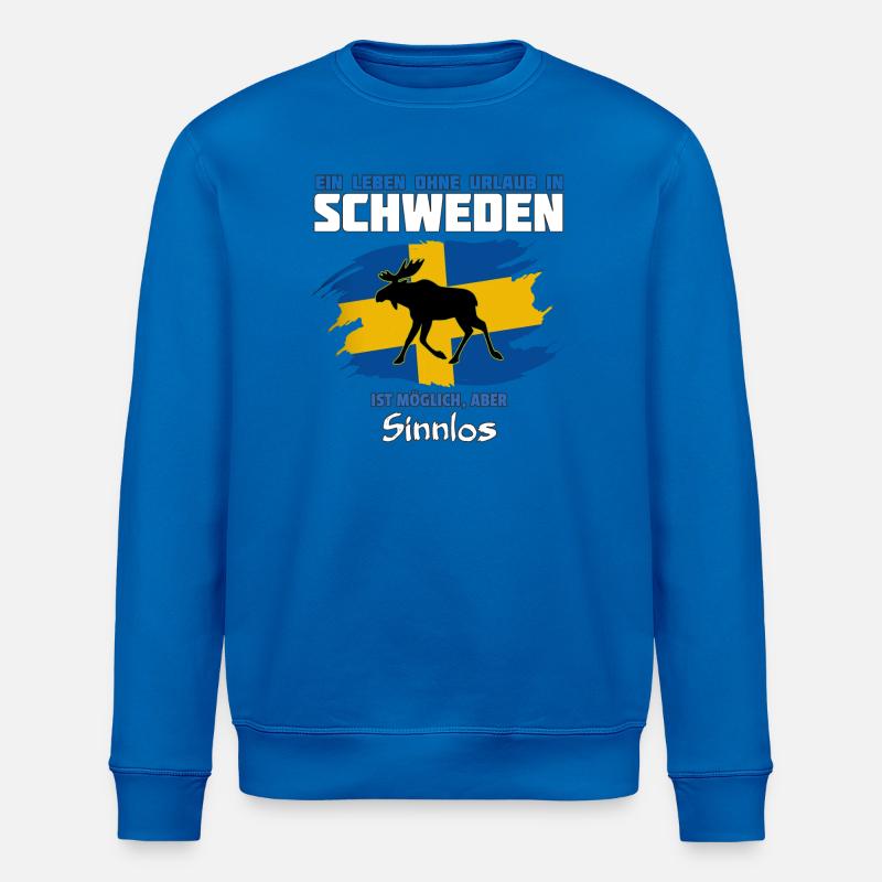 Schweden Meme Design mit Elchsilhouette - Stanley/Stella Unisex Bio-Sweatshirt ROLLER - Königsblau