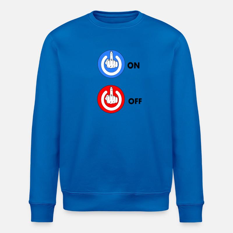 Mittelfinger EIN und AUS - Stanley/Stella Unisex Bio-Sweatshirt ROLLER - Königsblau