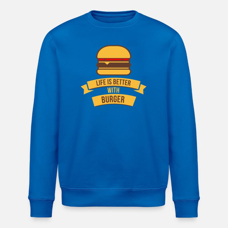 Das Leben ist besser mit Burger - Stanley/Stella Unisex Bio-Sweatshirt ROLLER - Königsblau