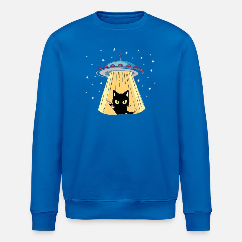 UFO Katze mit Laserblick - Stanley/Stella Unisex Bio-Sweatshirt ROLLER - Königsblau