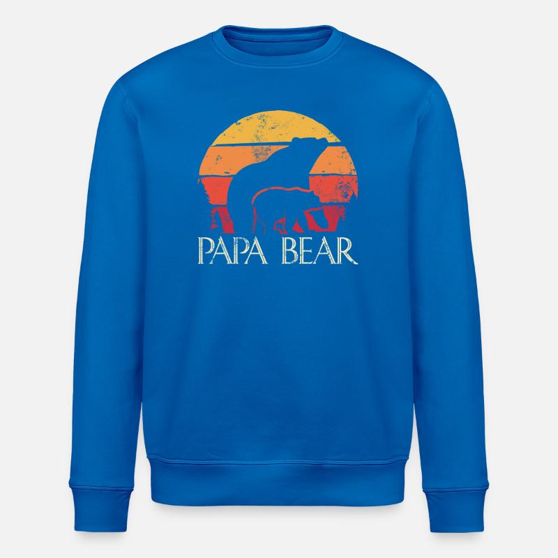 Papa Bear Sunset Logo - Stanley/Stella ROLLER Unisex Organic Sweatshirt - royal blue