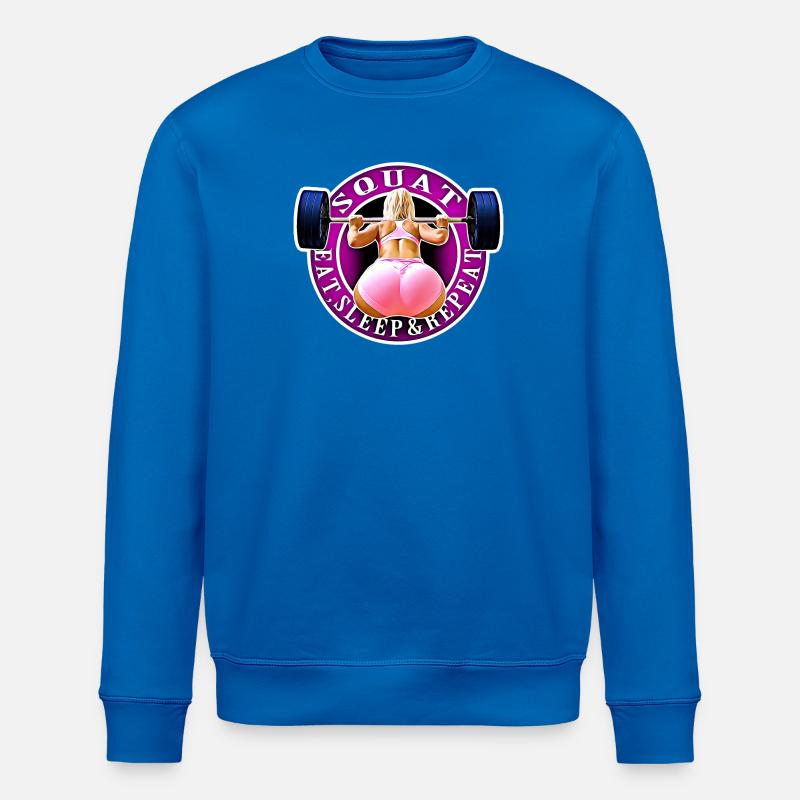 Squat, Eat, Sleep & Repeat. - Stanley/Stella ROLLER Unisex Organic Sweatshirt - royal blue