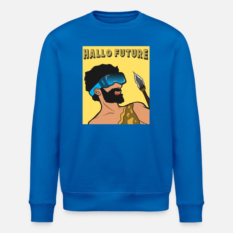 Hallo Future Caveman VR Stil - Stanley/Stella Unisex Bio-Sweatshirt ROLLER - Königsblau