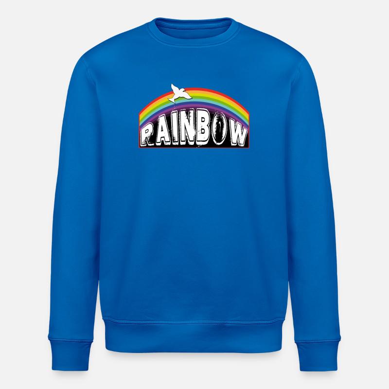 RAINBOW lettering with pigeon - Stanley/Stella ROLLER Unisex Organic Sweatshirt - royal blue