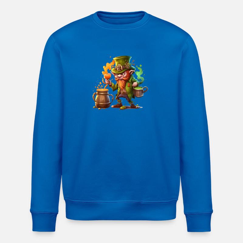 Grinsender Leprechaun Kobold - Stanley/Stella Unisex Bio-Sweatshirt ROLLER - Königsblau