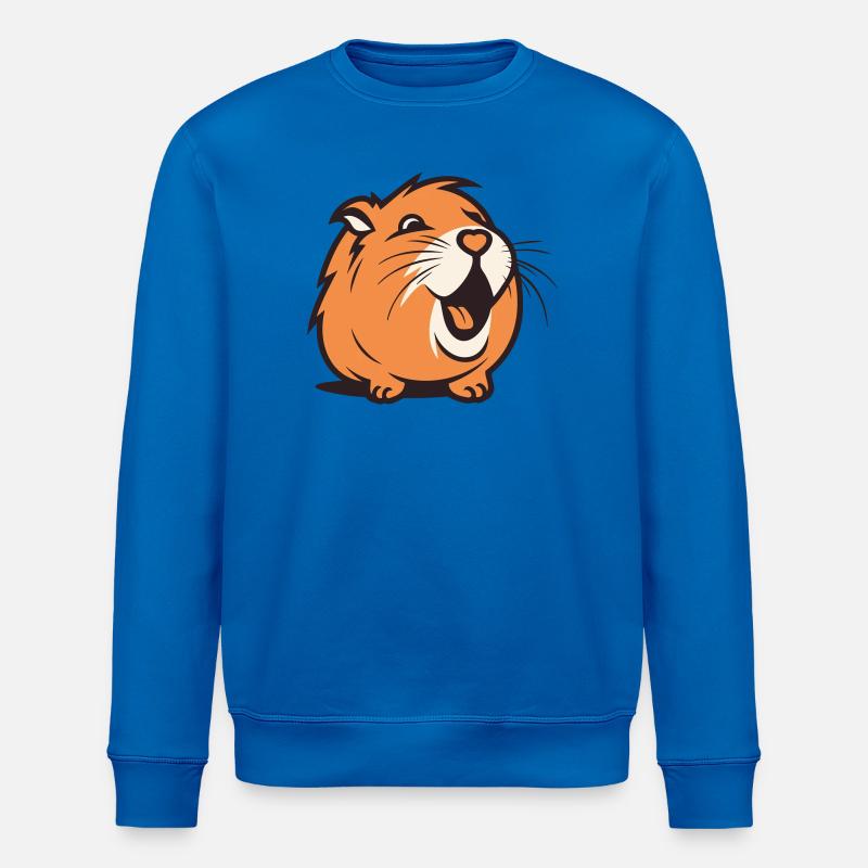 Cheerful Capybara / Guinea Pig / Hamster – Heart - Stanley/Stella ROLLER Unisex Organic Sweatshirt - royal blue