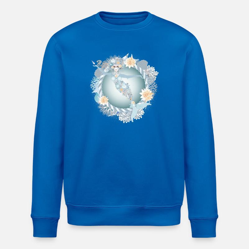 wunderschöne Meerjungfrau im maritimen Rahmen - Stanley/Stella Unisex Bio-Sweatshirt ROLLER - Königsblau