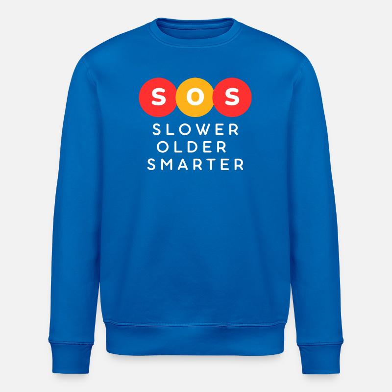 SOS Slower Older Smarter - Stanley/Stella ROLLER Unisex Organic Sweatshirt - royal blue