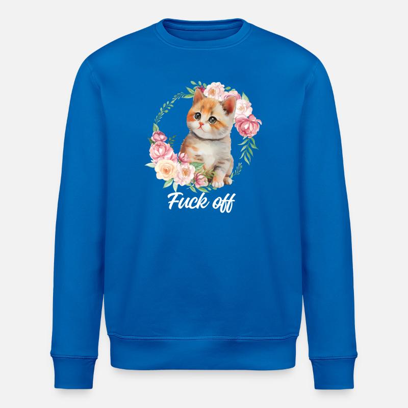Chaton mignon agacé - Sweat bio ROLLER Stanley/Stella Unisexe - bleu roi