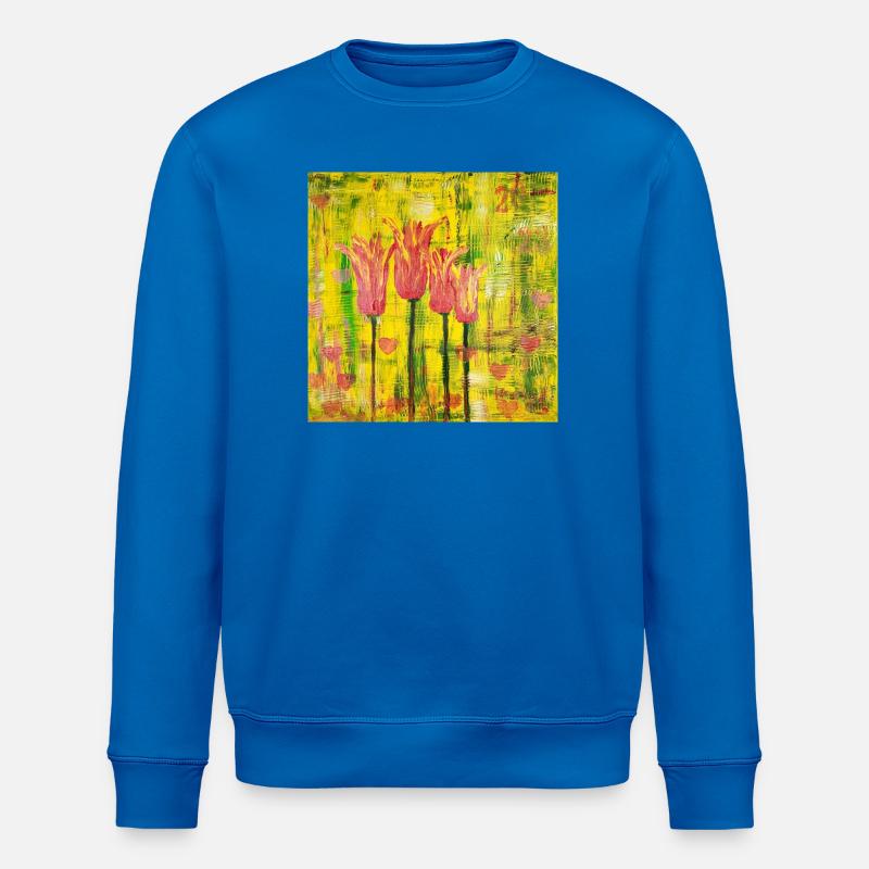 Ausdrucksstarke Blumenmalerei - Stanley/Stella Unisex Bio-Sweatshirt ROLLER - Königsblau