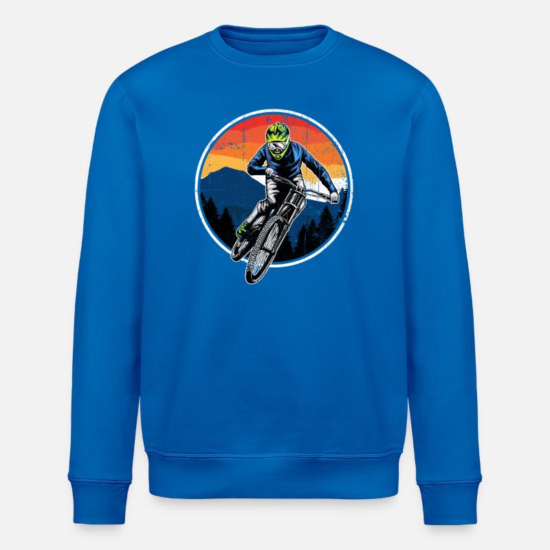 Sunset Trail Mountainbiker - Stanley/Stella Unisex Bio-Sweatshirt ROLLER - Königsblau