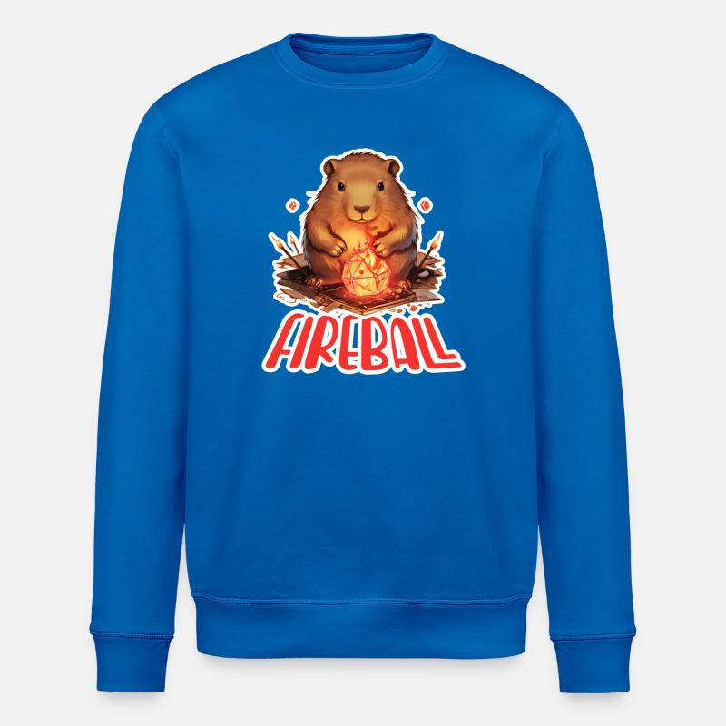 Capybara Mage – Fireball RPG Design - Stanley/Stella ROLLER Unisex Organic Sweatshirt - royal blue
