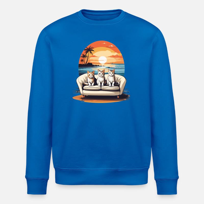 Katzen am Meer - Stanley/Stella Unisex Bio-Sweatshirt ROLLER - Königsblau