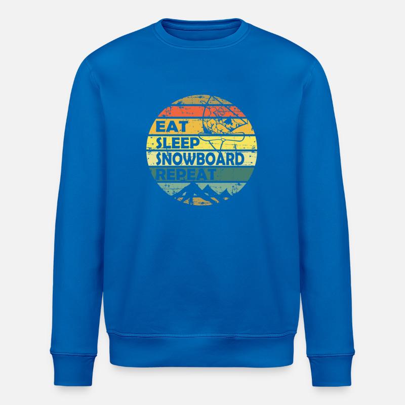 Eat Sleep Snowboard Repeat Retro Circle - Stanley/Stella Unisex Bio-Sweatshirt ROLLER - Königsblau
