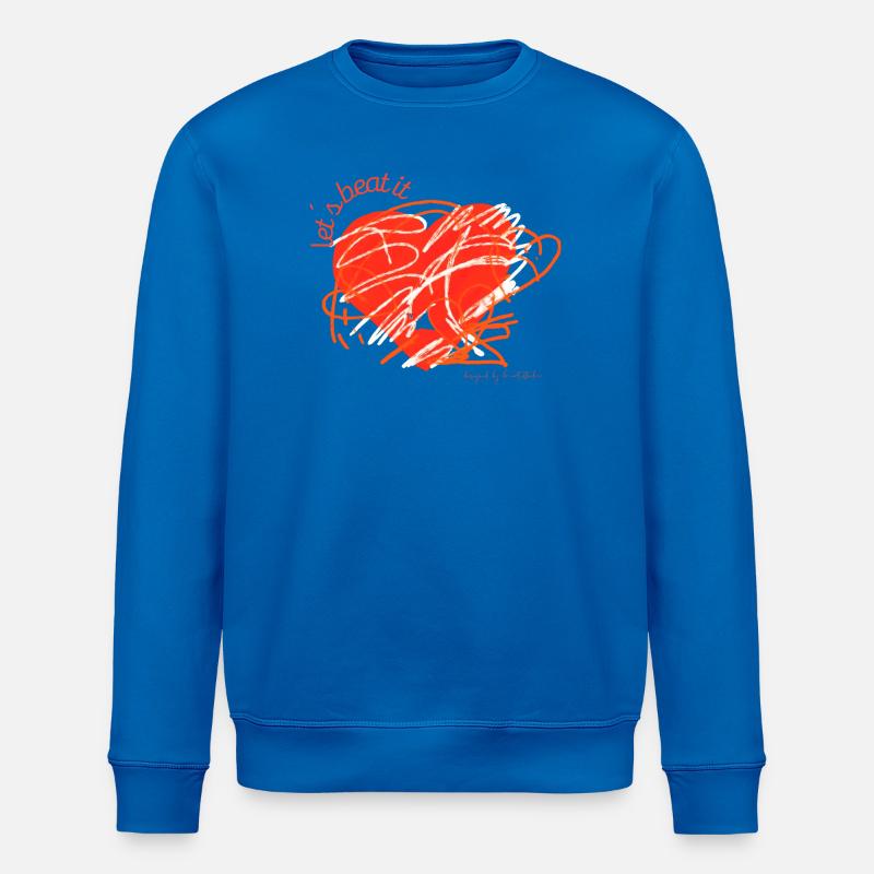 Abstraktes Herz der energetischen Liebe - Stanley/Stella Unisex Bio-Sweatshirt ROLLER - Königsblau