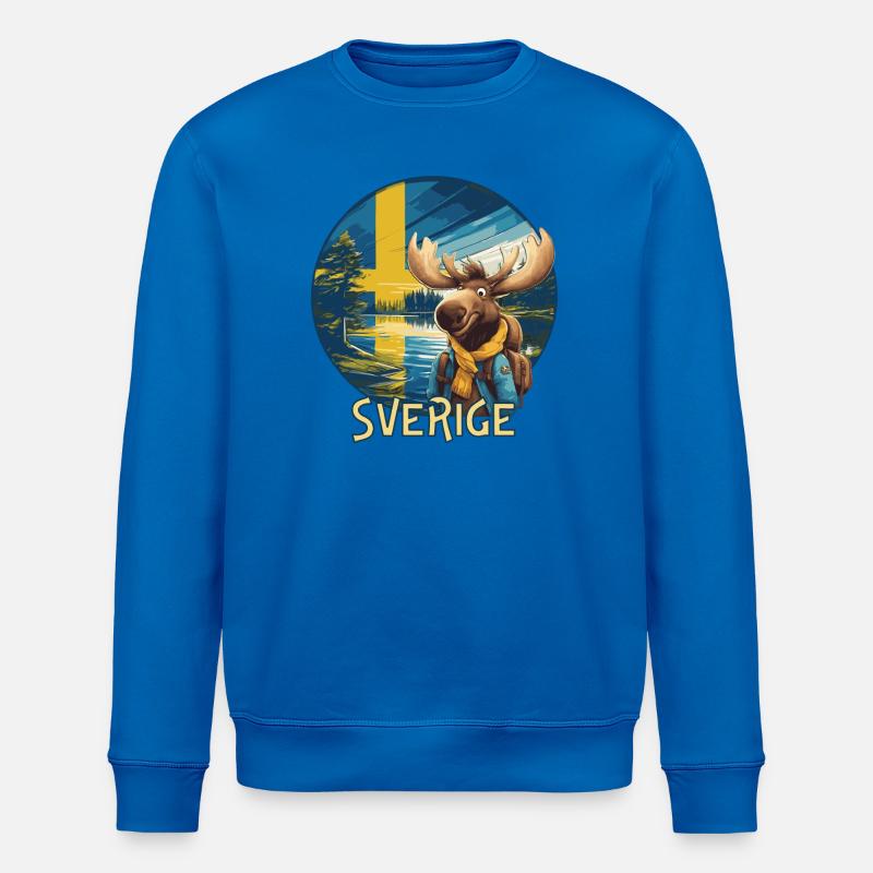 Sverige - Suède - Schweden - Elch - Moose - Älg - Sweat bio ROLLER Stanley/Stella Unisexe - bleu roi