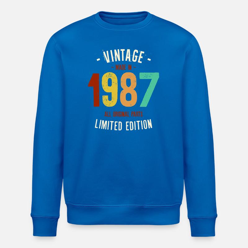 Millésime 1987 Edition Limitée - Sweat bio ROLLER Stanley/Stella Unisexe - bleu roi