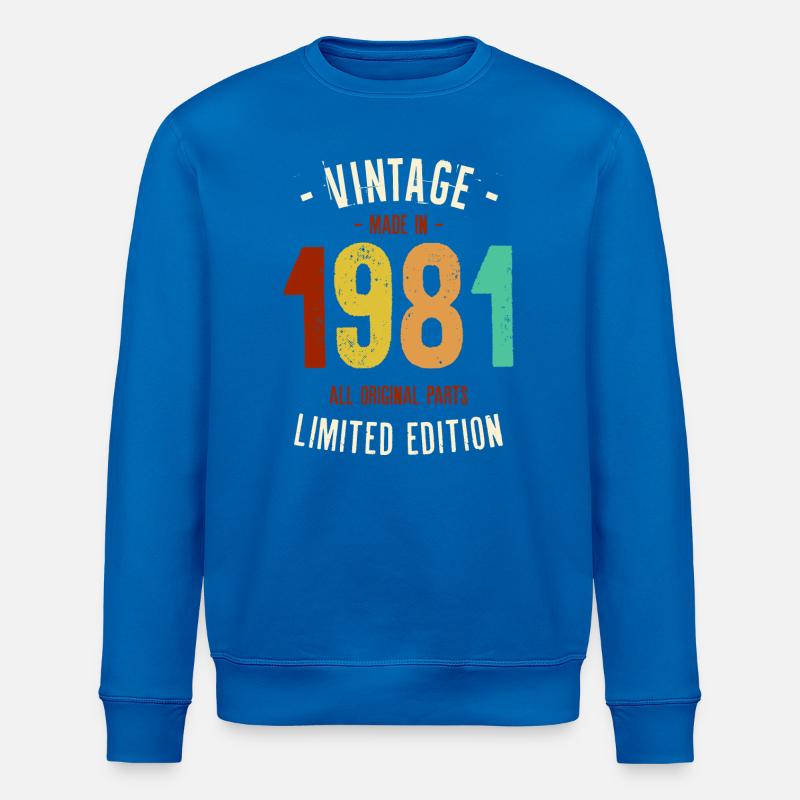 Millésime 1981 Edition Limitée - Sweat bio ROLLER Stanley/Stella Unisexe - bleu roi