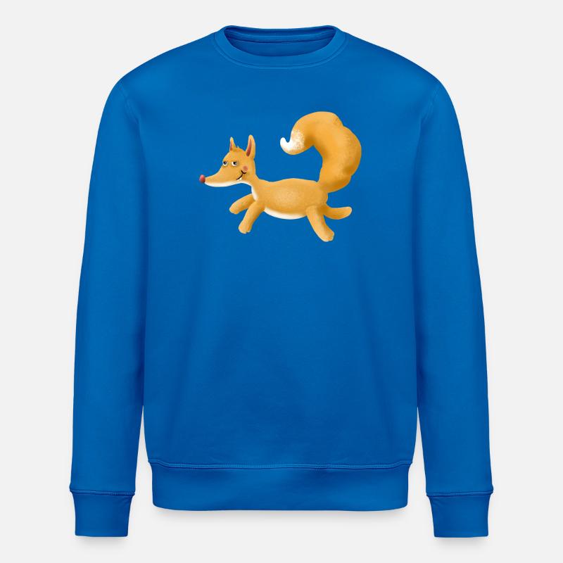 Renard jaune en fuite - Sweat bio ROLLER Stanley/Stella Unisexe - bleu roi