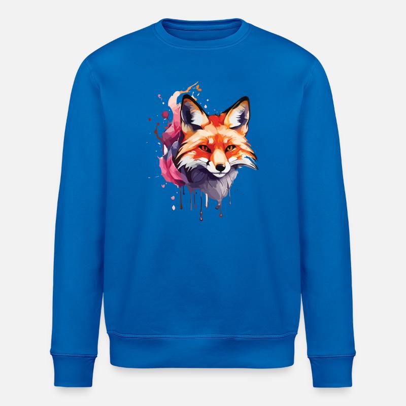 Aquarelle Fox - Sweat bio ROLLER Stanley/Stella Unisexe - bleu roi