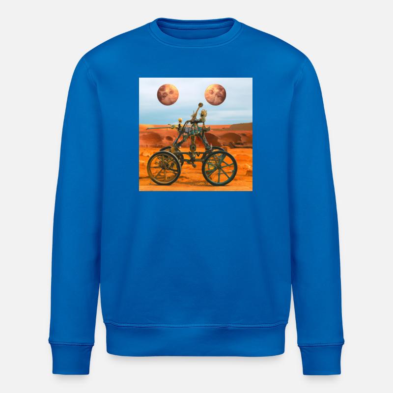 Mars-Rover mit zwei Monde - Stanley/Stella Unisex Bio-Sweatshirt ROLLER - Königsblau