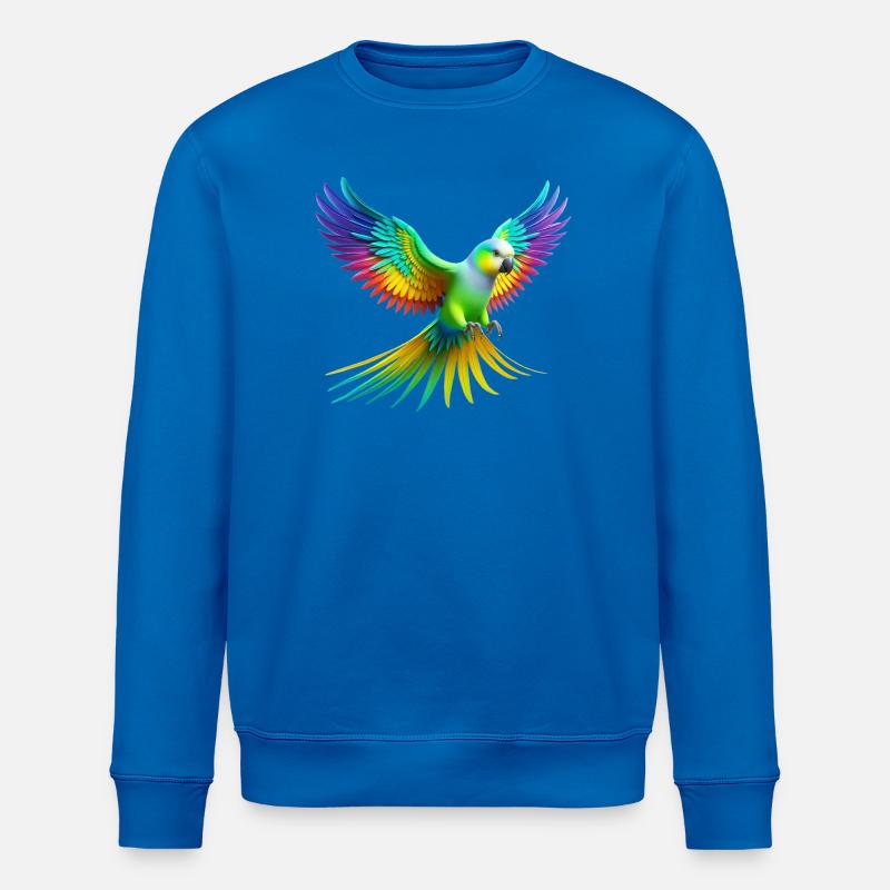 Rainbow Parakeet (02) - Stanley/Stella ROLLER Unisex Organic Sweatshirt - royal blue