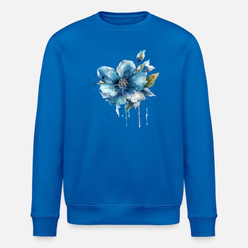 Fleur bleue - Sweat bio ROLLER Stanley/Stella Unisexe - bleu roi