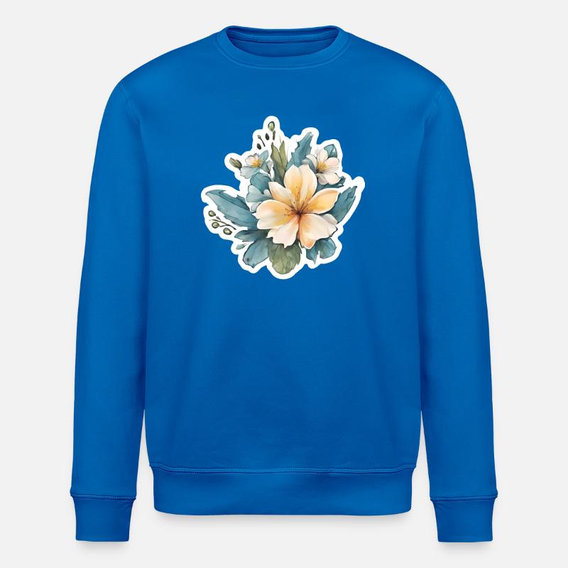 Fleur jaune - Sweat bio ROLLER Stanley/Stella Unisexe - bleu roi