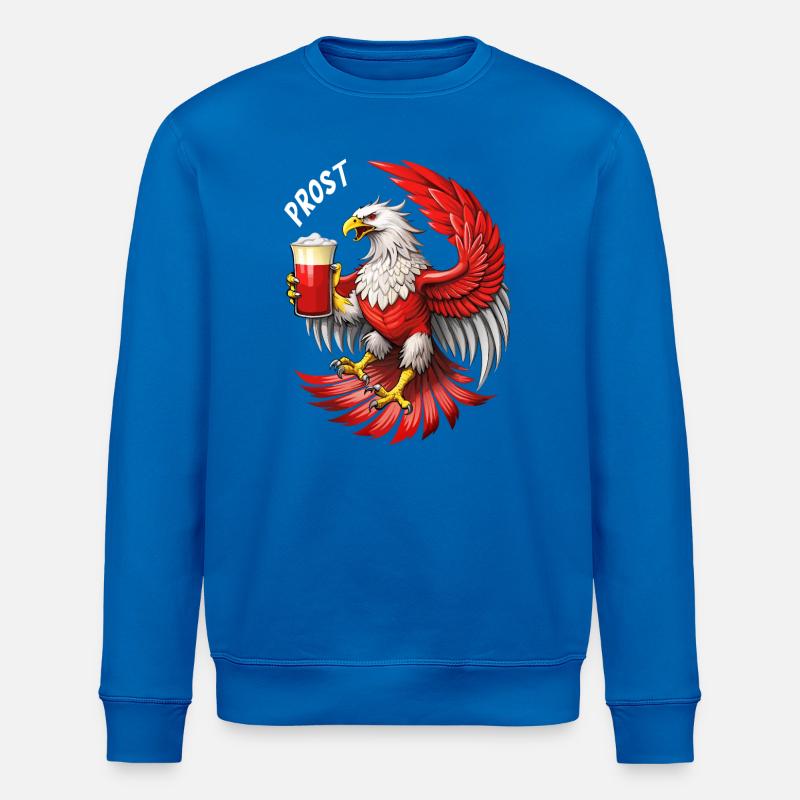 Adler mit Bier- cooles Biertrinker Design. - Stanley/Stella Unisex Bio-Sweatshirt ROLLER - Königsblau