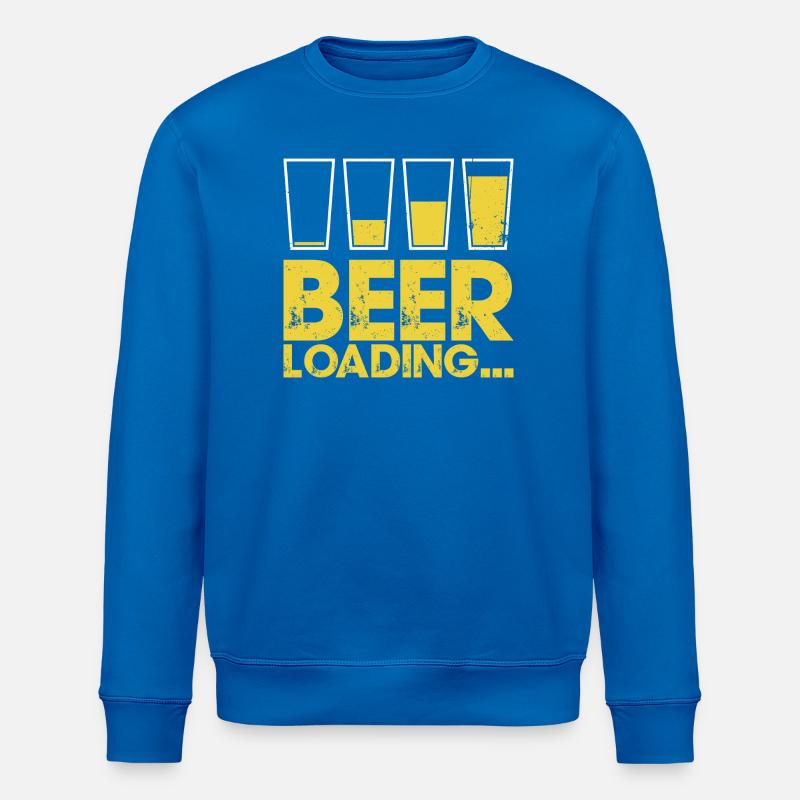 Beer Loading Distressed Typography - Stanley/Stella ROLLER Unisex Organic Sweatshirt - royal blue