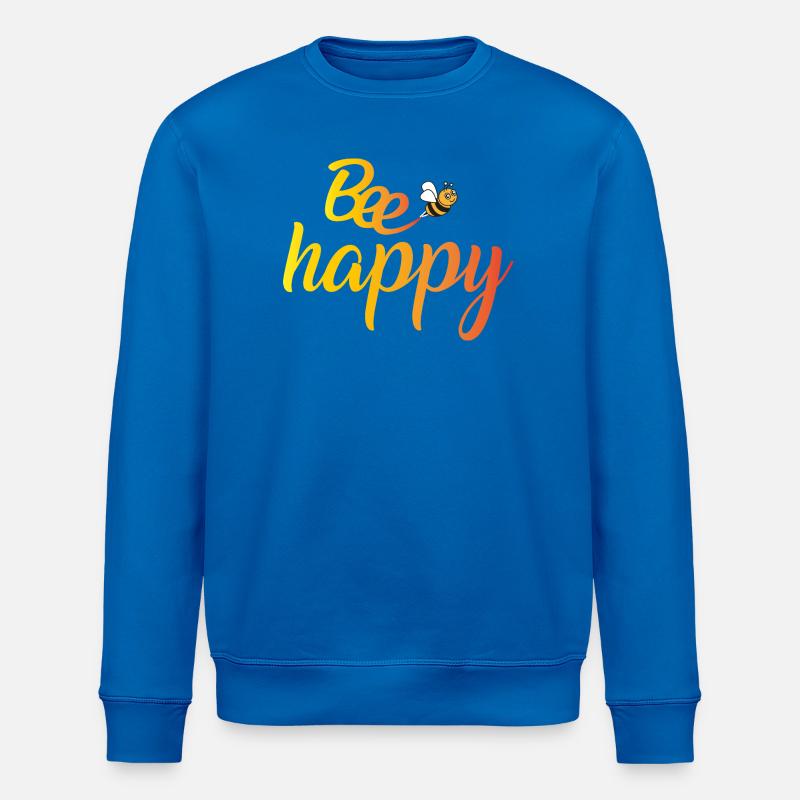 Bee Happy Gradient Font - Stanley/Stella ROLLER Unisex Organic Sweatshirt - royal blue