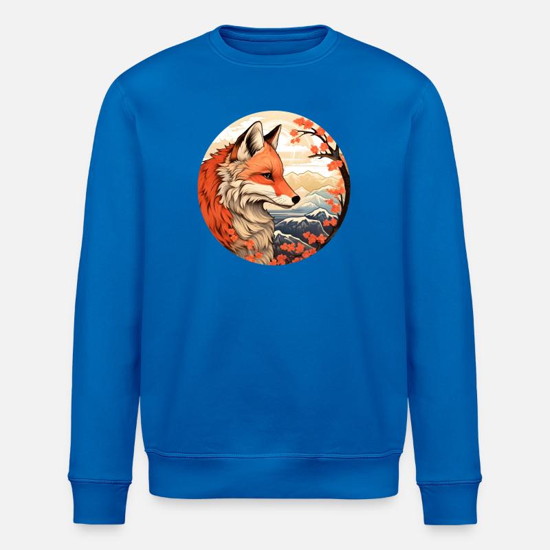 Fuchs zwischen den Blütengipfeln Herbst - Stanley/Stella Unisex Bio-Sweatshirt ROLLER - Königsblau