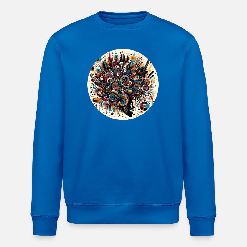 Abstrakte Musikexplosion im Afro-Stil - Stanley/Stella Unisex Bio-Sweatshirt ROLLER - Königsblau