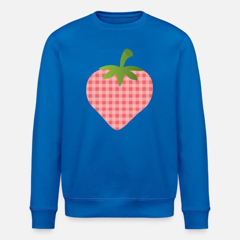 Fraise à carreaux - personnalisable - Sweat bio ROLLER Stanley/Stella Unisexe - bleu roi