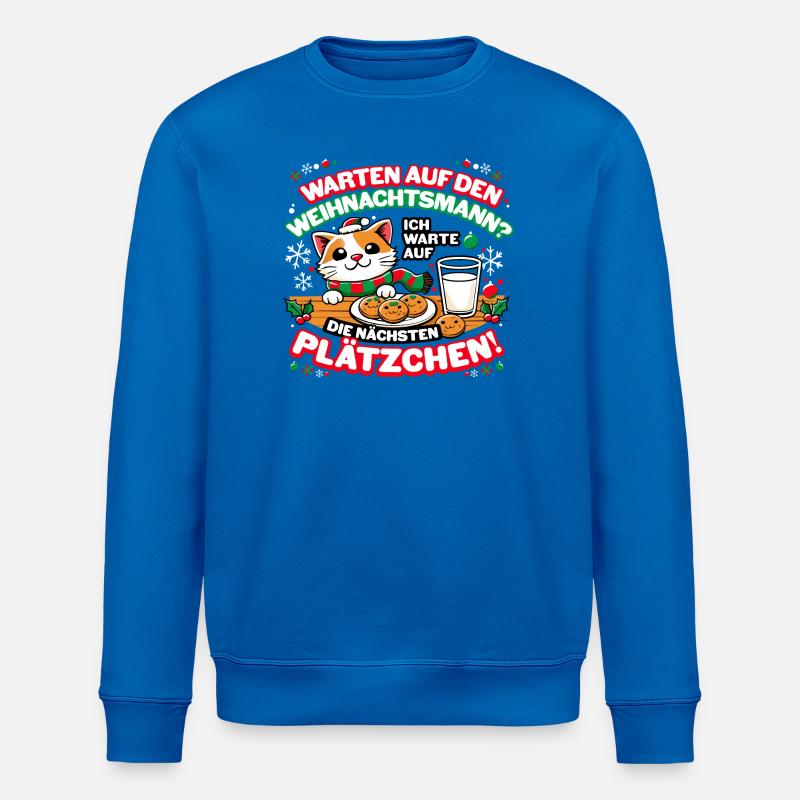Ich warte auf die nächsten Plätzchen - Stanley/Stella Unisex Bio-Sweatshirt ROLLER - Königsblau