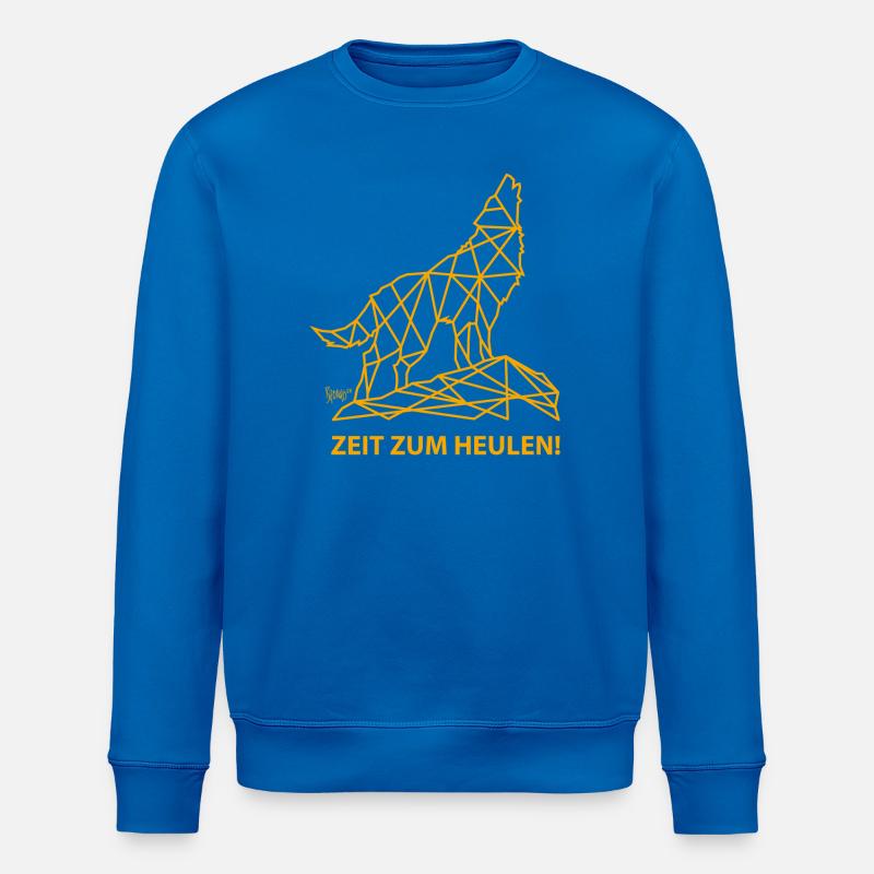 Bronko55 No.77 – Wolf "Time to Howl" - Stanley/Stella ROLLER Unisex Organic Sweatshirt - royal blue