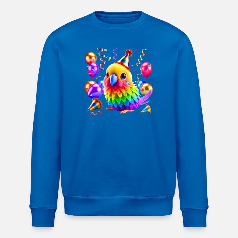 Bunter Party Papagei - Stanley/Stella Unisex Bio-Sweatshirt ROLLER - Königsblau