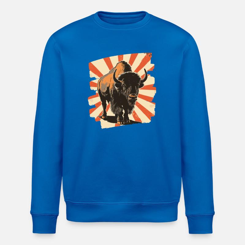 Bison Rétro - Sweat bio ROLLER Stanley/Stella Unisexe - bleu roi