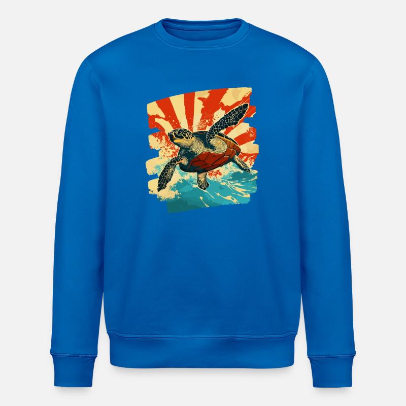 Tortue de mer rétro - Sweat bio ROLLER Stanley/Stella Unisexe - bleu roi