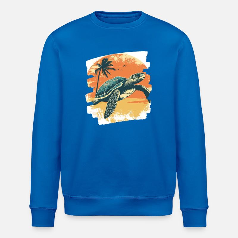 Tortue de mer rétro - Sweat bio ROLLER Stanley/Stella Unisexe - bleu roi