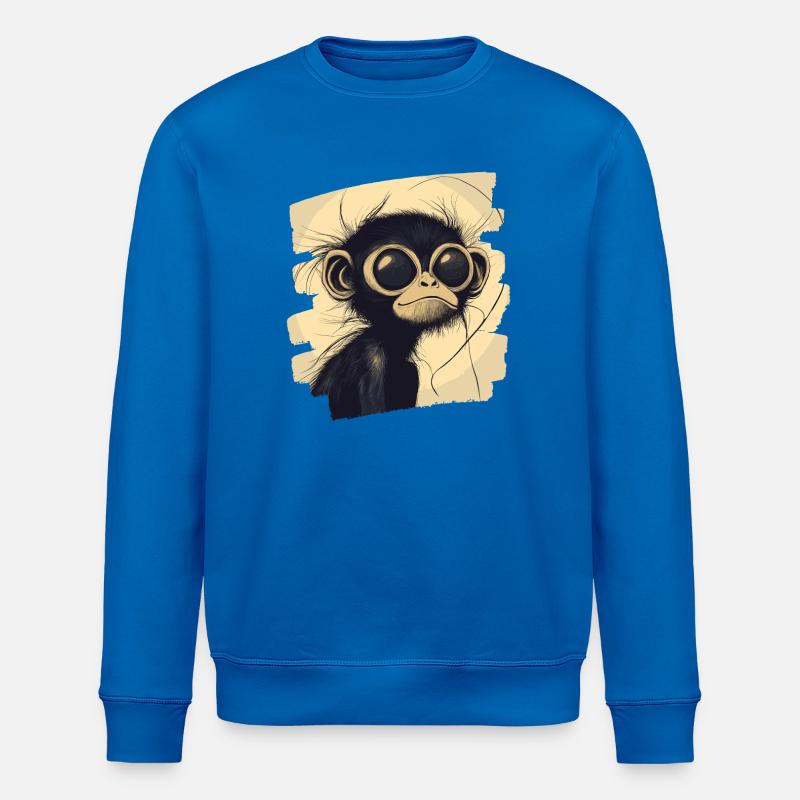 Spider Monkey Retro - Stanley/Stella ROLLER Unisex Organic Sweatshirt - royal blue