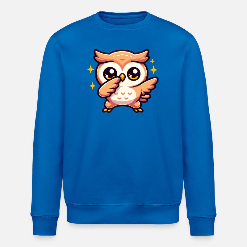 Dabbing Cartoon Eule - Stanley/Stella Unisex Bio-Sweatshirt ROLLER - Königsblau