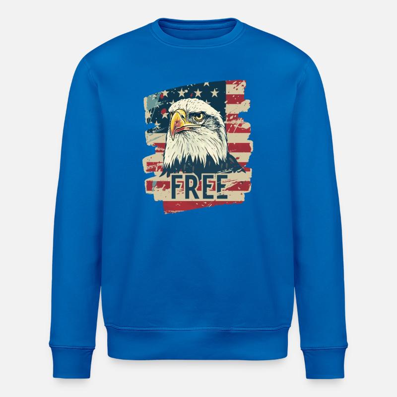 Drapeau américain avec aigle - Sweat bio ROLLER Stanley/Stella Unisexe - bleu roi