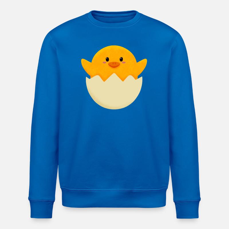 Easter Chick in Egg - Stanley/Stella ROLLER Unisex Organic Sweatshirt - royal blue