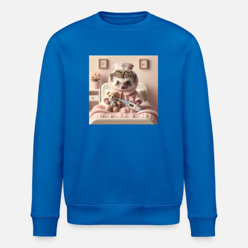 Süßer Igel mit Kuscheltier - Stanley/Stella Unisex Bio-Sweatshirt ROLLER - Königsblau