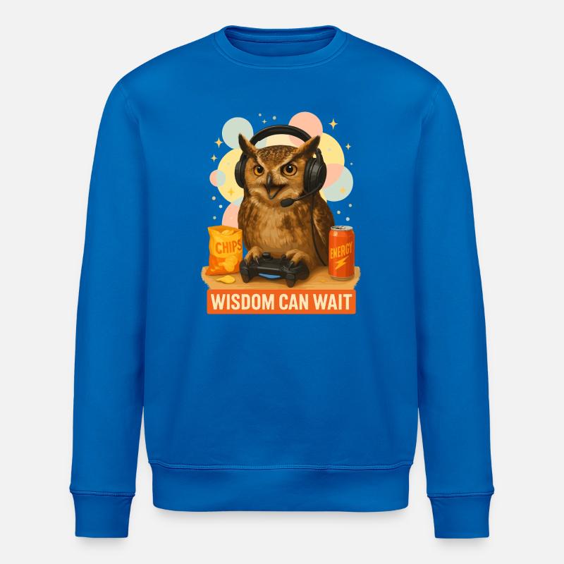 Gamer-Eule auf Energie - Stanley/Stella Unisex Bio-Sweatshirt ROLLER - Königsblau