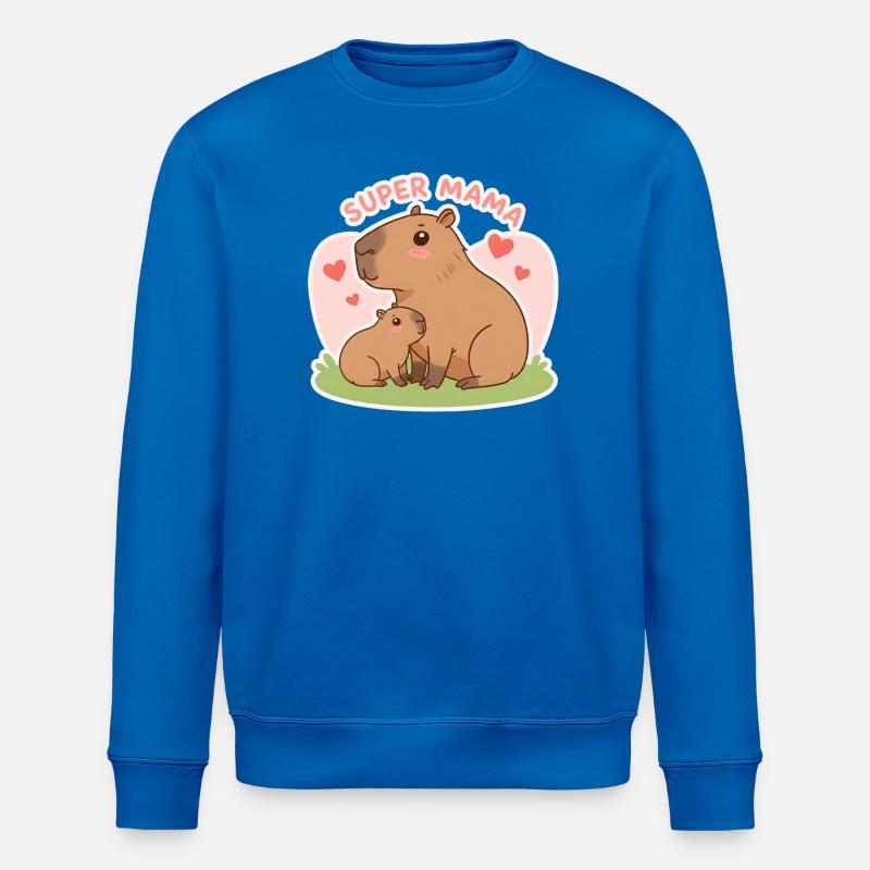 Super-Mama Capybara - Stanley/Stella Unisex Bio-Sweatshirt ROLLER - Königsblau